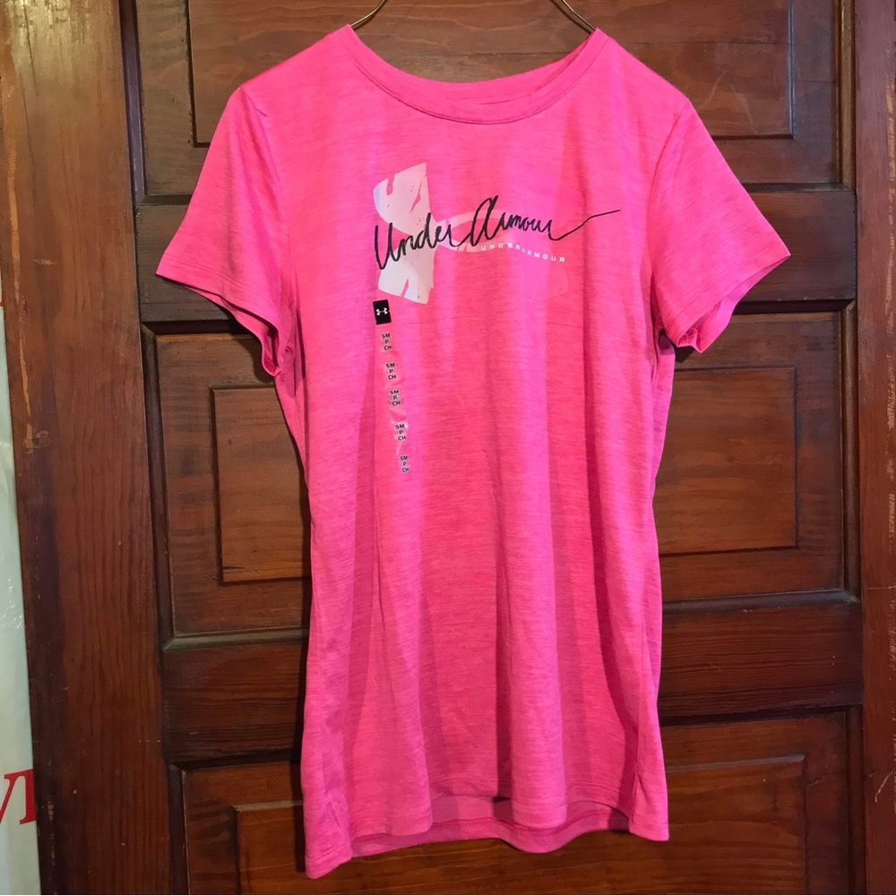 NWT Under Armour Neon Pink Athletic Tee